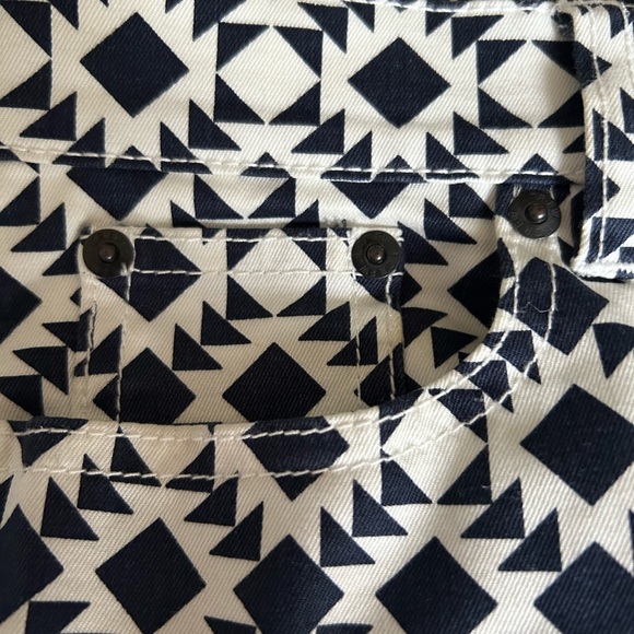 JCrew Toothpick Ankle Pants size 27 dark navy and white geometric pattern - Picture 12 of 12